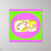 Limoengroen en felle paarse motieven canvas afdruk (Voorkant)