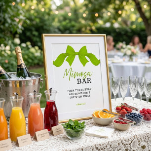 Limoengroen lint Mimosa Bar Bruidsontbijt bord Poster