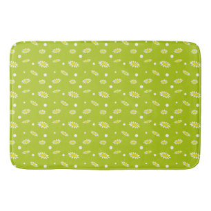 Limoengroen Madeliefje Stip Retro Lente Patroon Badmat