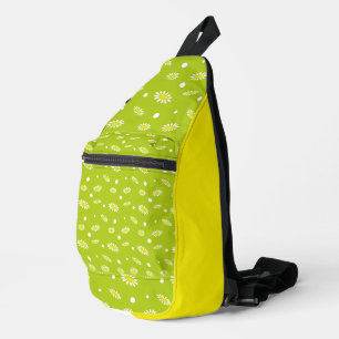 Limoengroen Madeliefje Stip Retro Lente Patroon Sling Bag
