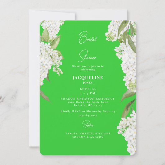 Limoengroen witte hortensia's Vrijgezellenfeest Kaart (Voorkant)