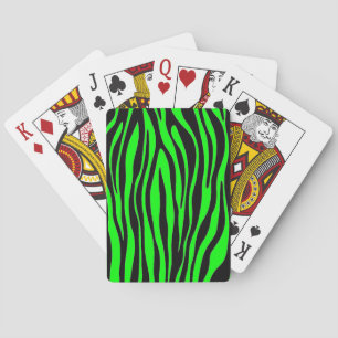 Limoengroen Zebra Pokerkaarten