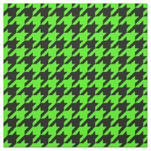 Limoengroen, zwart houndstooth patroon #2M