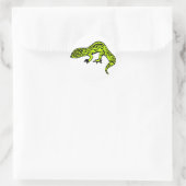 Limoengroen & zwarte gekko ronde sticker (Tas)