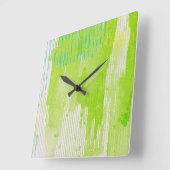 limoengroene abstracte kunst vierkante klok (Hoek)