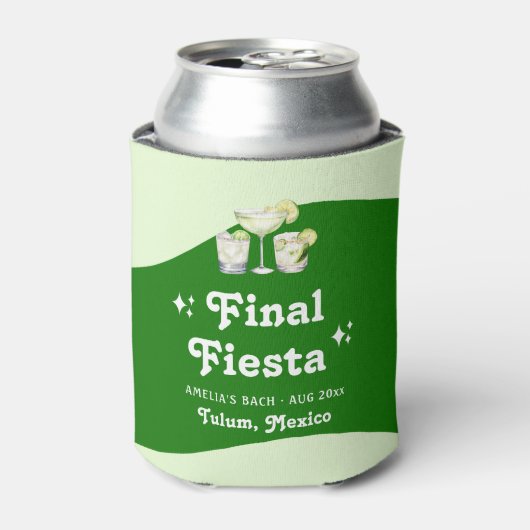 Limoengroene Citrus Laatste Feest Bruidsmeisje Blikjeskoeler (Blikje Voorkant)