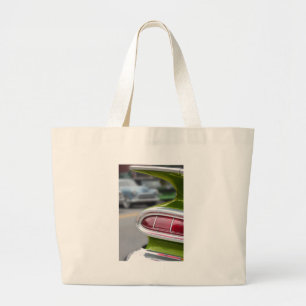 limoengroene vin grote tote bag