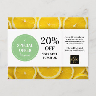 Limoenschijfjes Aangepaste Coupon Korting Briefkaart