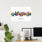Limoges France Skyline Poster (Thuiskantoor)