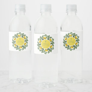 Limonade Doop Lemons Gele Cirkel Botanisch Waterfles Etiket