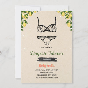 Limonade en lingerie feest shower uitnodiging