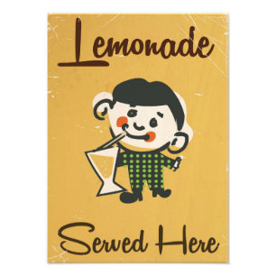 Limonade geserveerd hier vintage drankenreclame foto afdruk