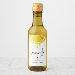 Limoncello Aquarel Citroen Druppelend Thuisgemaakt Wijn Etiket