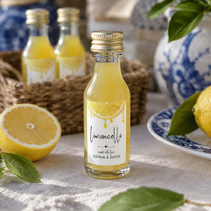 Limoncello Aquarel Citroen Druppelend Thuisgemaakt Wijn Etiket