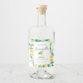 Limoncello Aquarel Citroen Likeur Fles Label Likeurfles Etiket (Voorkant)
