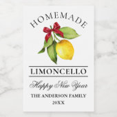 Limoncello Aquarelle Nouvel An Mini Étiquette bout (Étiquettes simples)