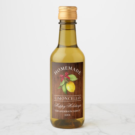 Limoncello Bois de vacances Mini Étiquette bouteil (Devant)