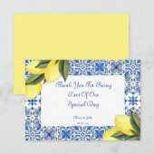 LIMONCELLO BRUIDJUSKAARTJE OM TE BEDANKEN BEDANKKAART (Voorkant / Achterkant)