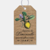  Limoncello Burlap Look Bottle Hang Label | Cadeaulabel (Voorkant)