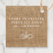 Limoncello burlap look rustiek land bedankjes labels (Achterkant)