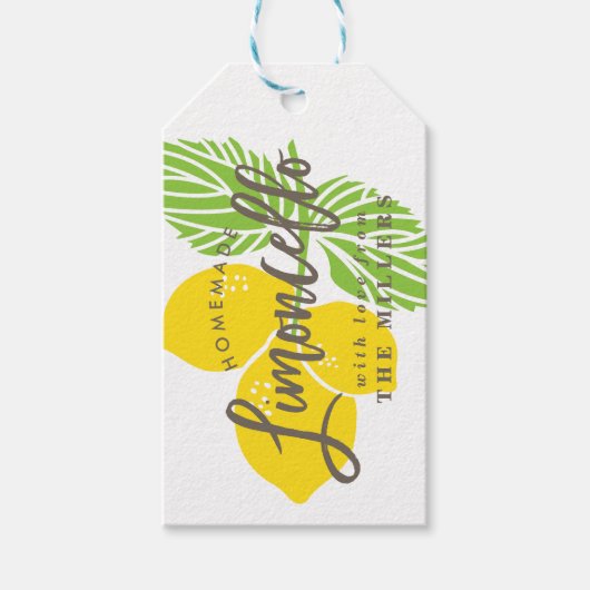 Limoncello-cadeautag, zelfgemaakt cadeaulabel (Voorkant)