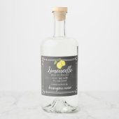 Limoncello Chalk Look Liquor Étiquette bouteille | (Devant)