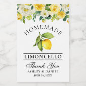 Limoncello Citroen Bloemen Mini Fles Etiketten (Enkel label)