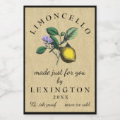 Limoncello  Citroen Illustratie Voedselcontainer Etiket (Enkel label)