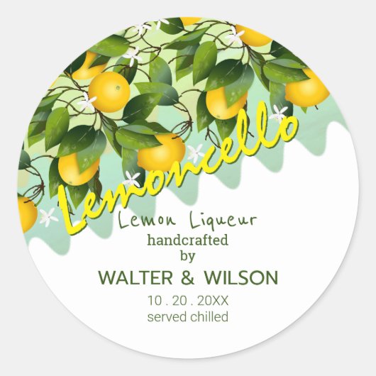 Limoncello Citroenfruit Ronde Sticker (Voorkant)