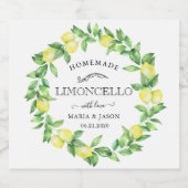 Limoncello citroenkrans Likeurfles Etiket (Enkel label)