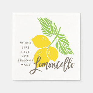 Limoncello cocktailservet, wanneer het leven je ge servet