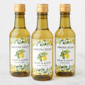 Limoncello de citron floral Mariage Mini Étiquette (Bouteilles)
