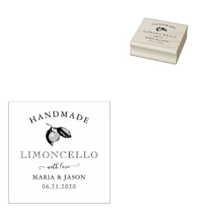 Limoncello Elegant Monogram Rubber Stamp Rubberstempel