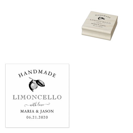 Limoncello Elegant Monogram Rubber Stamp Rubberstempel (Gestempeld)