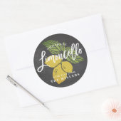 Limoncello-etiket, achtergrond van alkboard ronde sticker (Envelop)