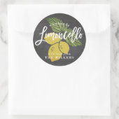 Limoncello-etiket, achtergrond van alkboard ronde sticker (Tas)