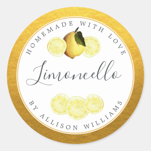 Limoncello Étiquette Classic Gold sur mesure (Devant)