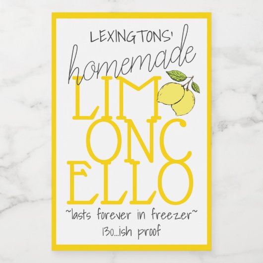 Limoncello Étiquette de bouteilles maison | (Étiquettes simples)