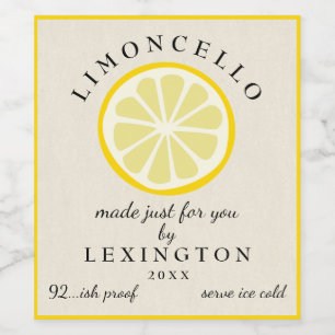Limoncello Fait Juste Pour Vous Étiquette De Boute