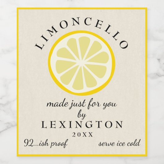 Limoncello Fait Juste Pour Vous Étiquette De Boute (Étiquettes simples)
