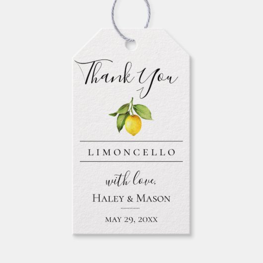 Limoncello Favor Bedankt Cadeau Label Cadeaulabel (Voorkant)