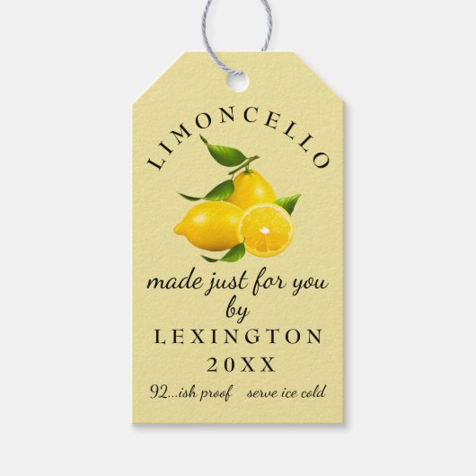 Limoncello Gift Label Zelfgemaakt | Cadeaulabel (Voorkant)