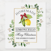 Limoncello groen kerstfles etiketten (Enkel label)