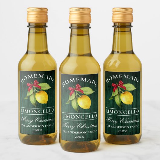 Limoncello Groene Houten Klein van Kerstmis Minico Wijn Etiket (Flessen)