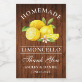 Limoncello houten Bedankt Mini flesetiketten Wijn Etiket (Enkel label)