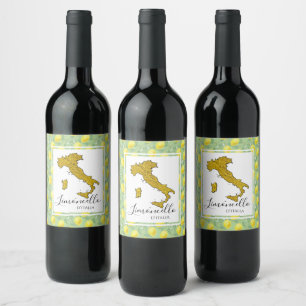 Limoncello Italië Kaart Jouw tekst Wijn Etiket