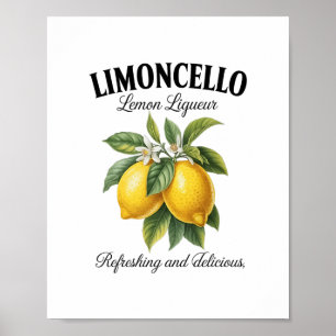 Limoncello Italië Vintage Verfrissende Citroen Vak Poster