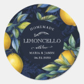 Limoncello krijtbord Monogram Favor Ronde Sticker (Voorkant)
