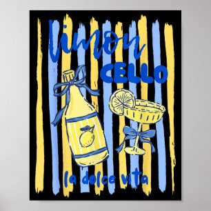 Limoncello la dolce vita amalfi-kust citroen poster