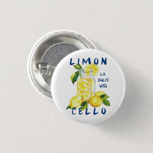 Limoncello La Dolce Vita Souvenir Italië Liefhebbe Ronde Button 3,2 Cm